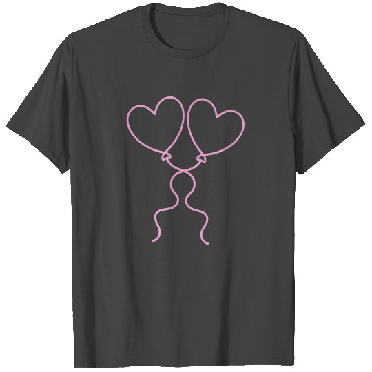 pink heart hearts gift valentines day couples T Shirts