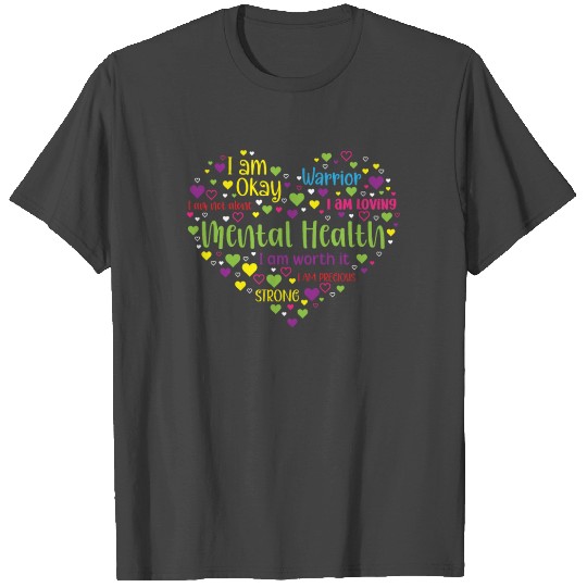 Mental Health Awareness Heart End The Stigma T Shirts