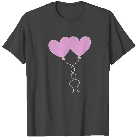 pink heart hearts gift valentines day couples T Shirts