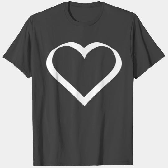 white heart hearts gift valentines day couples T Shirts
