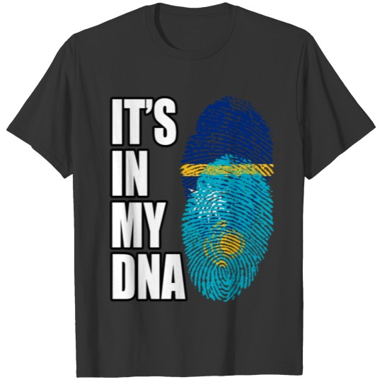 Kazakhstani And Nauruan Mix DNA Flag Heritage T-shirt