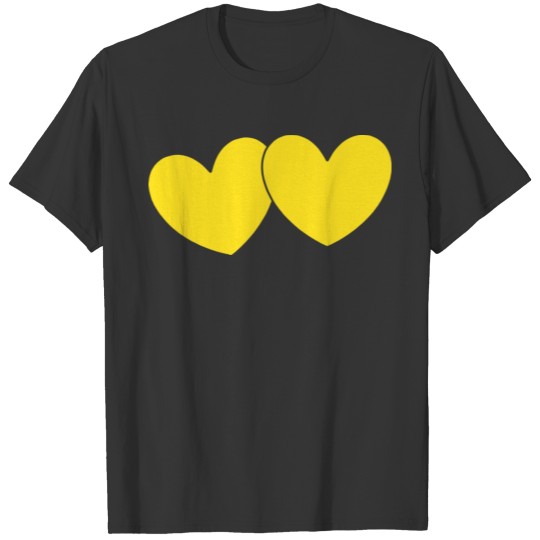 yellow heart hearts gift valentines day couples T Shirts
