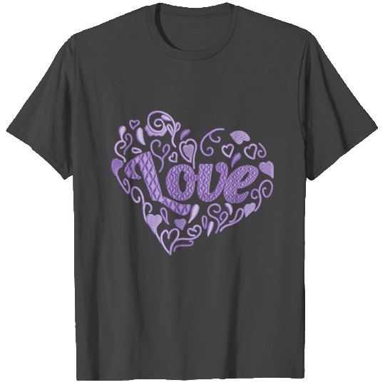Love Loveheart Soft Lilac T Shirts