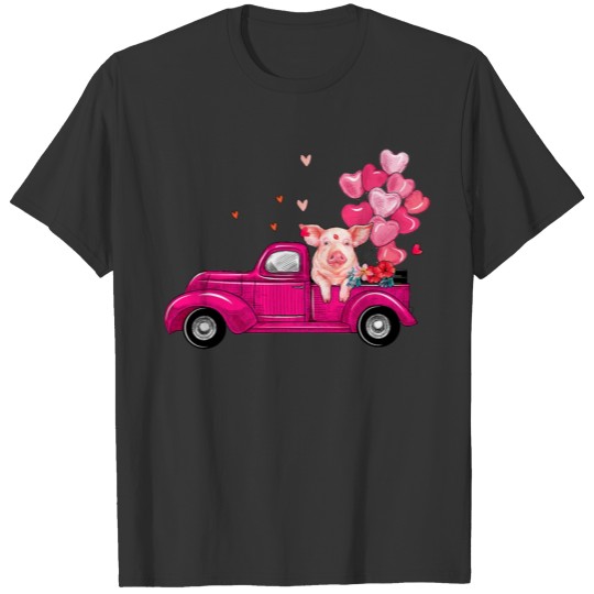 Tu Cute Truck Pig Valentines Day Costume Boy Girl T Shirts