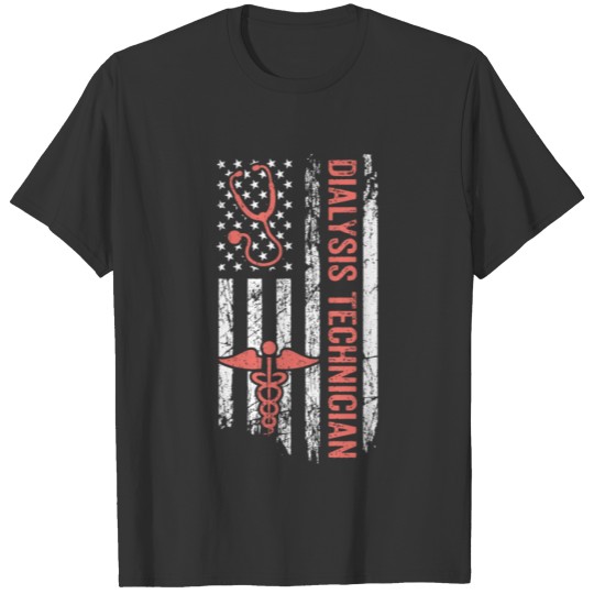 American Flag Dialysis Technician Patriotic T-shirt