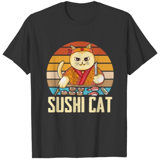 Sushi Cat Sashimi Nigiri Maki Cats Lover T-shirt