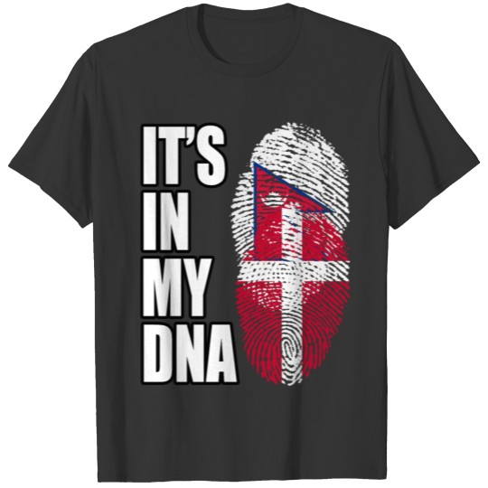 Danish And Nepalese Mix DNA Flag Heritage T-shirt