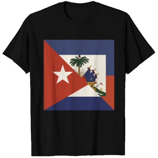 Half Haitian Cuban Flag | Haiti Cuba T Shirts