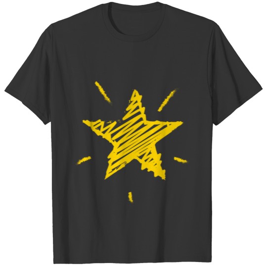 Big Star in Yellow Color, Bright Yellow Star, T Shirts