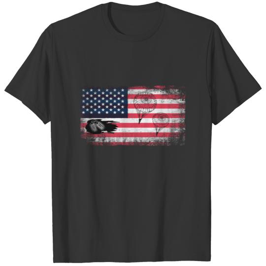 US Paratrooper America Flag Airborne Army T Shirts