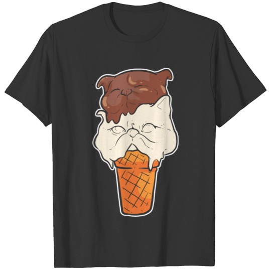Poodle and Cat Ice Cream Shop Owner Gift T-shirt