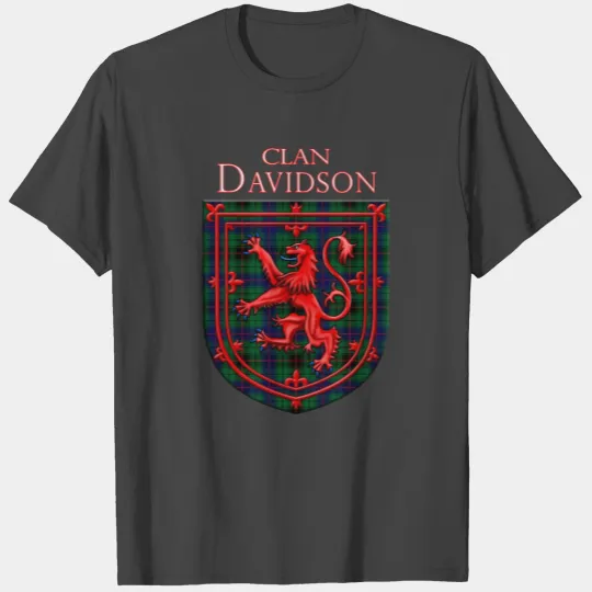 Davidson Tartan Scottish Plaid Lion Rampant T Shirts
