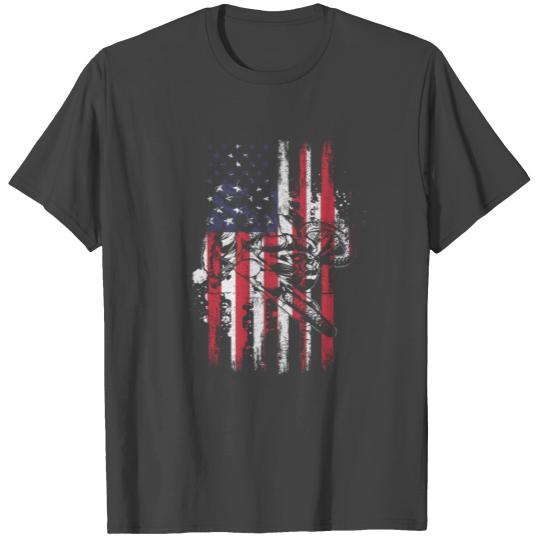 Motorcycle Freestyle Supercross American Flag T Shirts