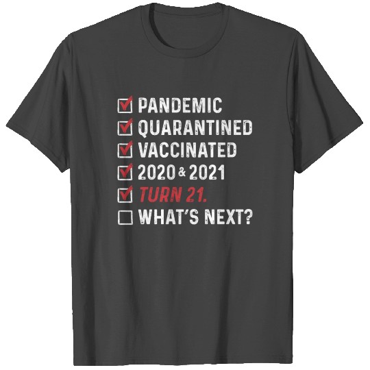 Funny 21st Birthday Checklist Quarantine Gift T Shirts