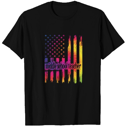 Middle School Teacher US Flag Week Teaching T Shirts