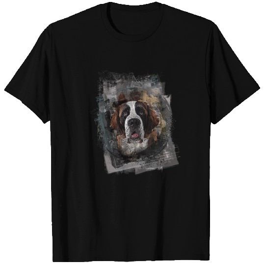 Saint Bernard Dog Portrait T Shirts