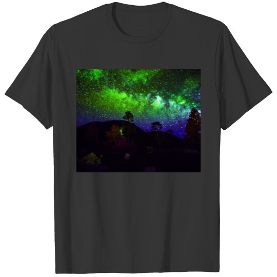 Green Galaxy At Night T-shirt