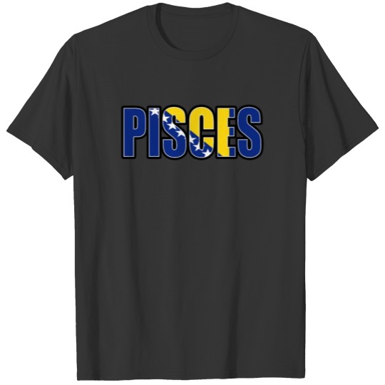 Pisces Bosnian Horoscope Heritage DNA Flag T-shirt
