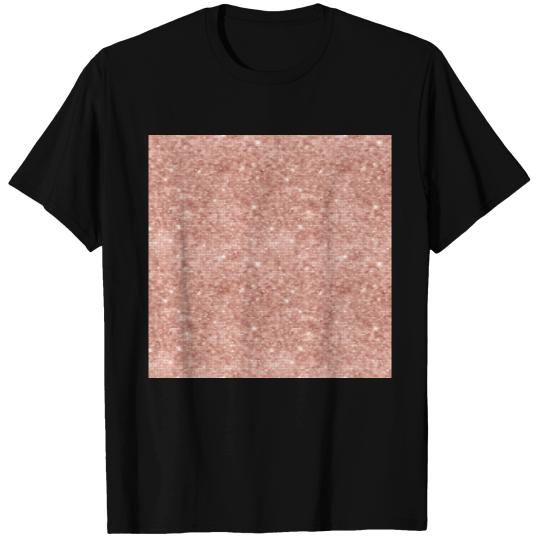 Luxury Rose Gold Sparkly Sequin Pattern T Shirts