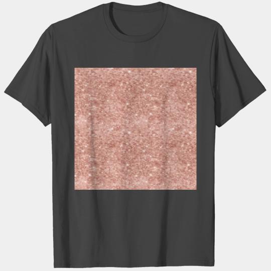 Luxury Rose Gold Sparkly Sequin Pattern T Shirts