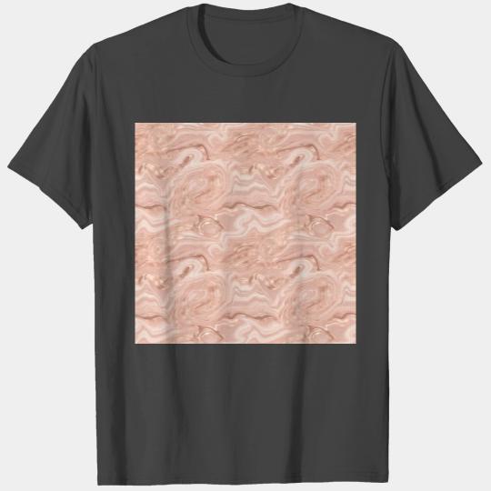Glam Rose Gold Agate Swirl Texture T Shirts