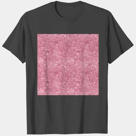 Luxury Pink Sparkly Sequin Pattern T Shirts