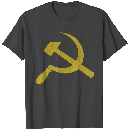 Hammer and Sickle Vintage Distressed (Yellow) T Shirts