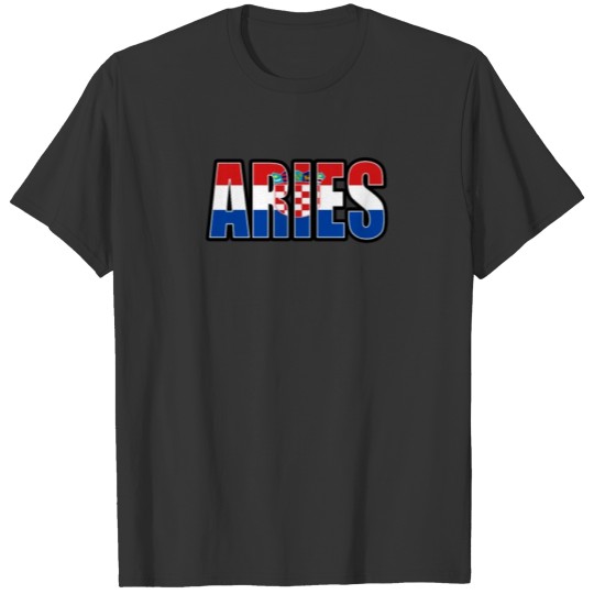 Aries Croatian Horoscope Heritage DNA Flag T-shirt