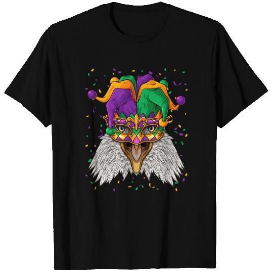 Bald Eagle Mardi Gras Animal Face Carnival Jester T Shirts