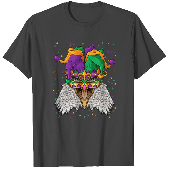 Bald Eagle Mardi Gras Animal Face Carnival Jester T Shirts