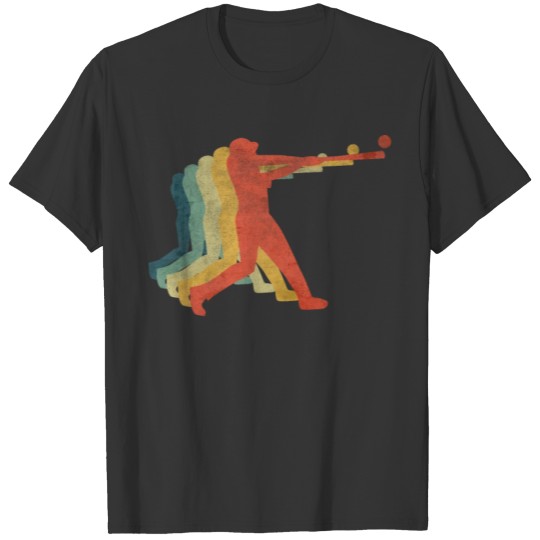 Baseball Player homerun hit Retro Vintage Color T-shirt