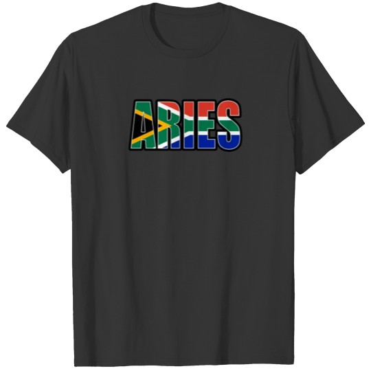Aries South African Horoscope Heritage DNA Flag T-shirt