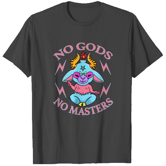No Gods No Masters Retro Gay Pentagram Atheist Sat T Shirts