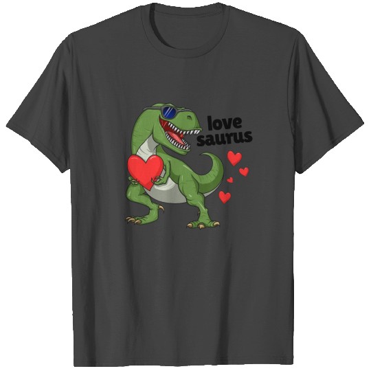Lovesaurus Girls Boys Kids TRex Dino Valentines T Shirts