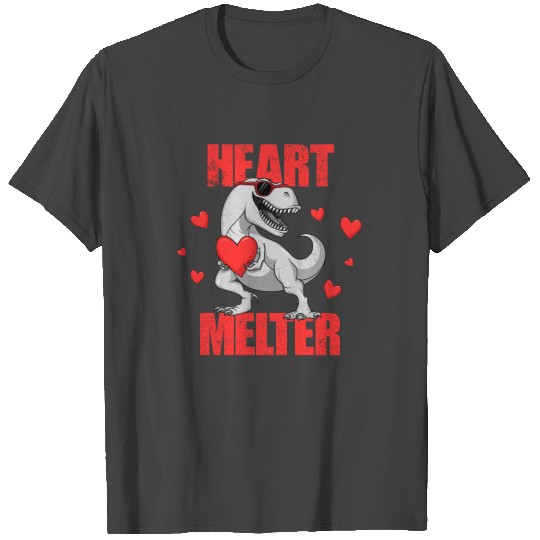 Heart Melter T-Rex Valentines Day Boys Dinosaur T Shirts