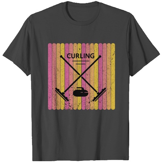 retro curling vintage curling gift for curling T Shirts