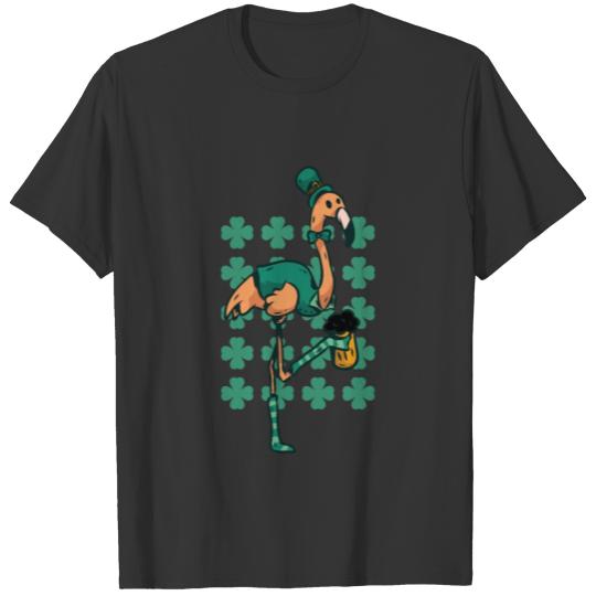 St. Patrick's Day Flamingo Shenanigans Irish Lucky T-shirt