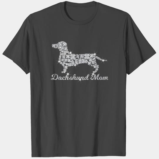Bling Dachshund Mom T Shirts