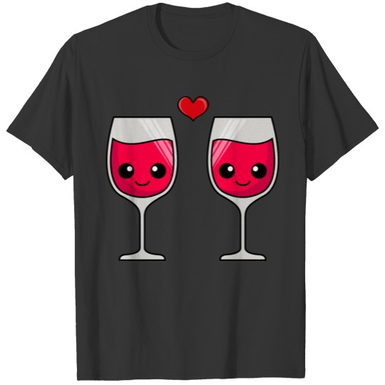 Red wine comic couple love T Shirts