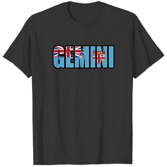 Gemini Fijian Horoscope Heritage DNA Flag T-shirt