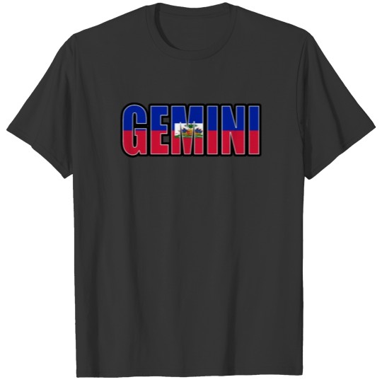 Gemini Haitian Horoscope Heritage DNA Flag T-shirt