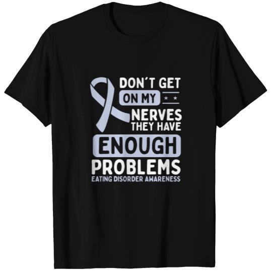 Eating Disorder Awareness Nerves Periwinkle Ribbon T Shirts