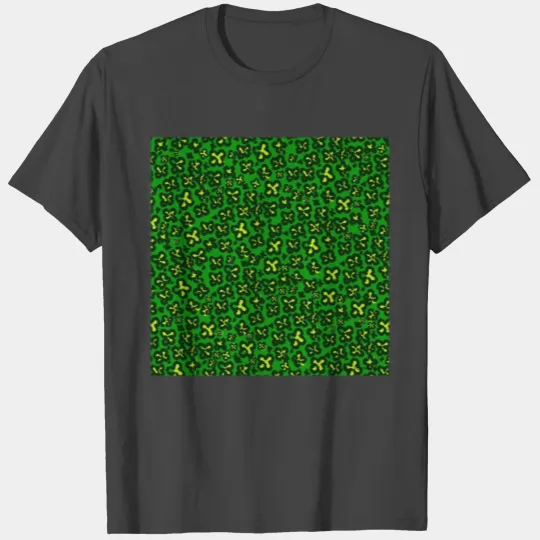 Kelly Green Shamrock Shaped Leopard Print T Shirts