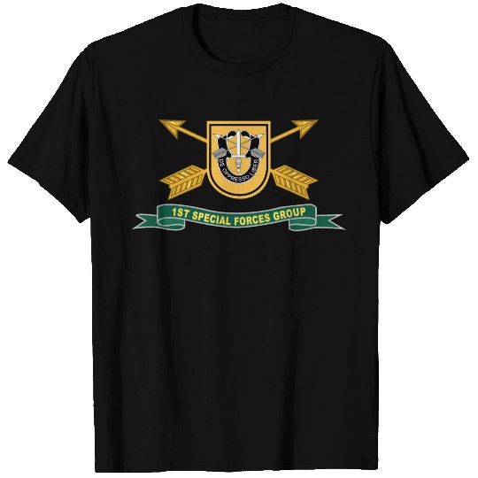 Army 1st Special Forces Group Flash w Br Ribbon T Shirts