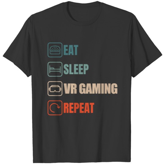 Gamer pc gaming video game repeat VR HEADSET gamer T-shirt