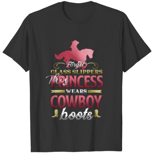 Princess Cowboy Boots Western Girls Funny Horse Gi T Shirts