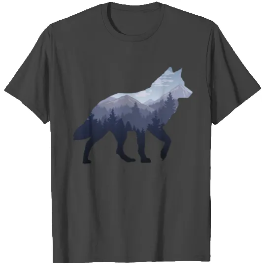 Lone Wolf Survives The Mountain Silhouette Art T Shirts