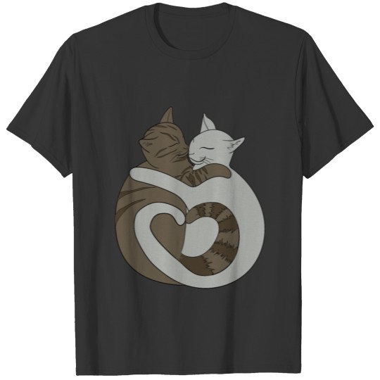 cute cats kittens with heart Valentine's Day T Shirts