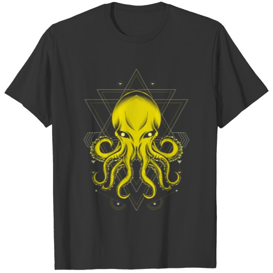 Kraken Ocean Geometric Sea Animal Octopus T-shirt