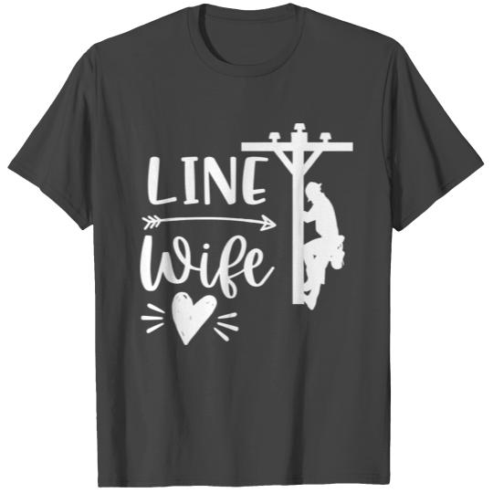 Linewife Heart Arrow Power Line Pole Lineman Wife T Shirts